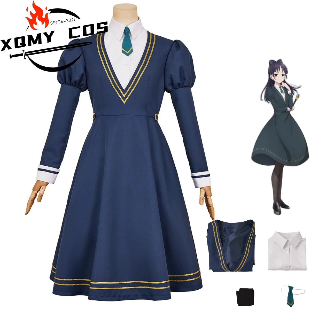 

XQAnime Witch Watch Miyao Nemu Cosplay Costume Japanese Style Jk Long Sleeves Dress Uniform Adult Woman Cute Campus Suit