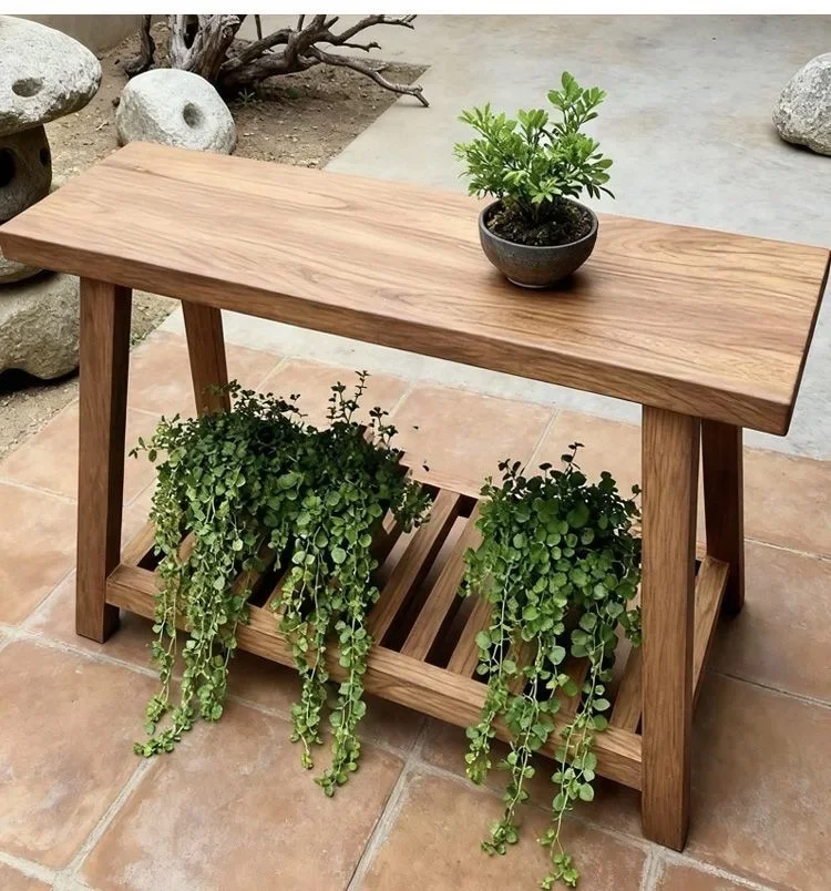 Solid wood Load-bearing and stable potted Green plants High-rise simple house  frame Large strip bench Simple pot frame