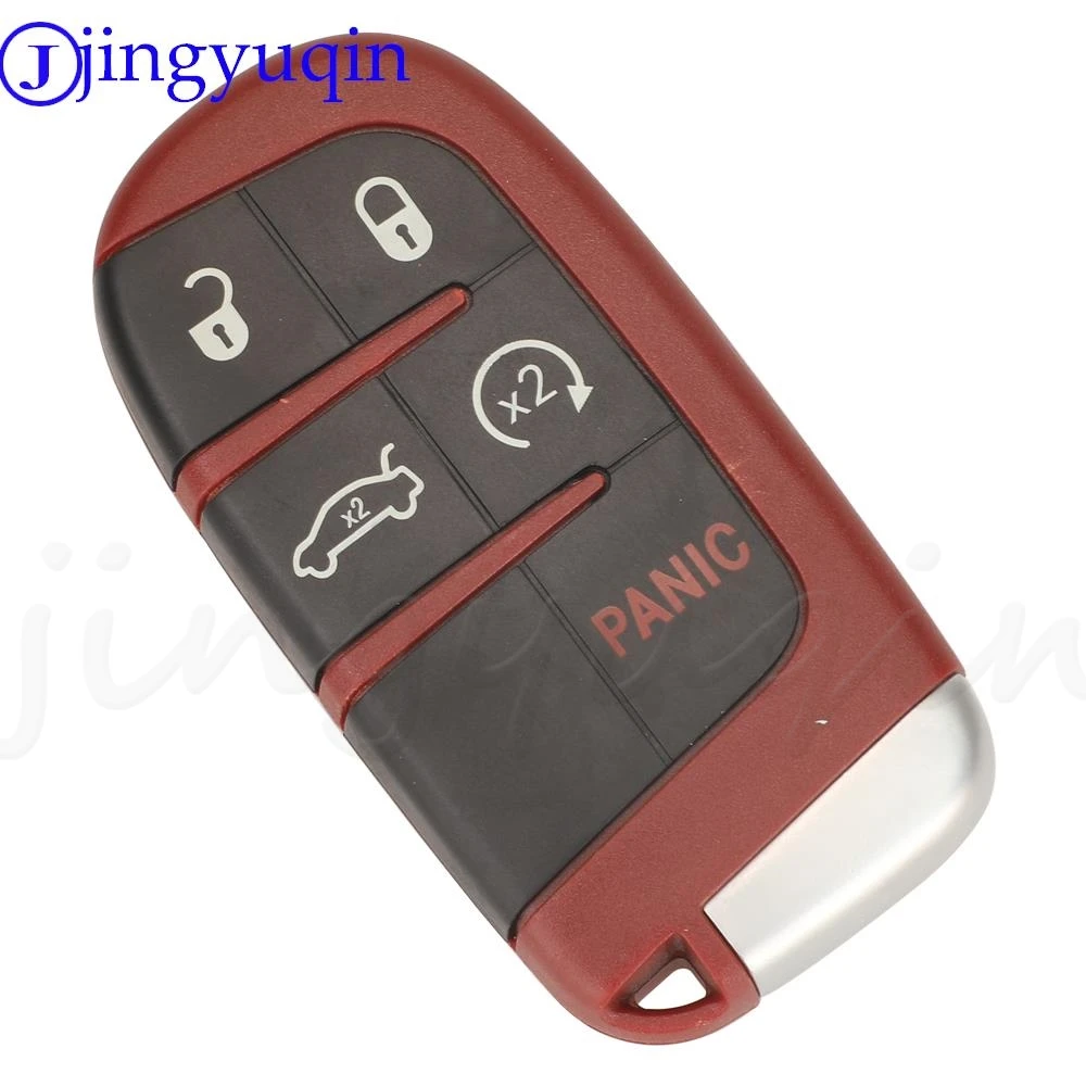 jingyuqin Fit SRT Hellcat Remote Car Key Shell Case Red For Dodge Dart Challenger Charger Durango Journey For Jeep Chrysler 300