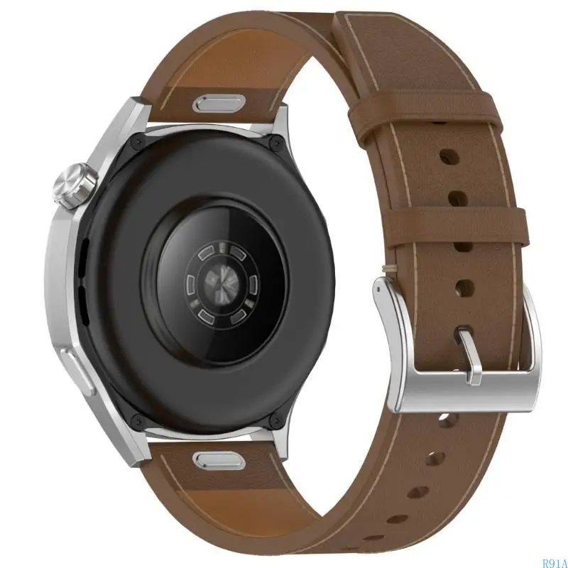 R91A Leather 22 มม. Band Universal Leather Watch สายรัดสบายสำหรับนาฬิกา GT5