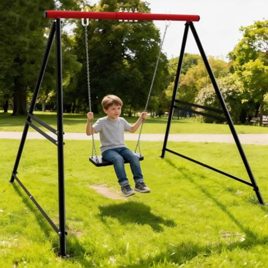 

Backyard patio swing stand frame A-frame hammock chair stand only steel construction black 440LBS max load capacity