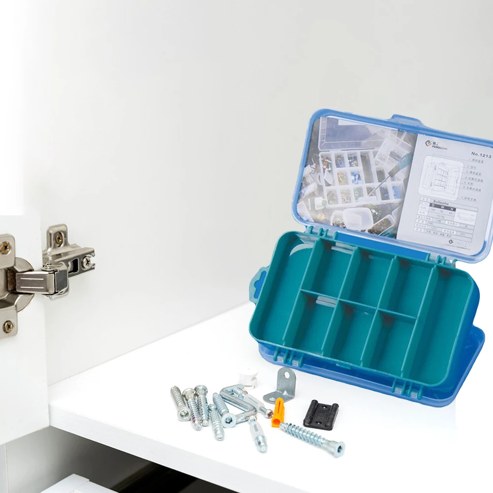 多機能両面ハードウェアオーガナイザーボックス、プラスチック収納ツールケース、電子部品用長方形ボックスケース、ネジビーズ