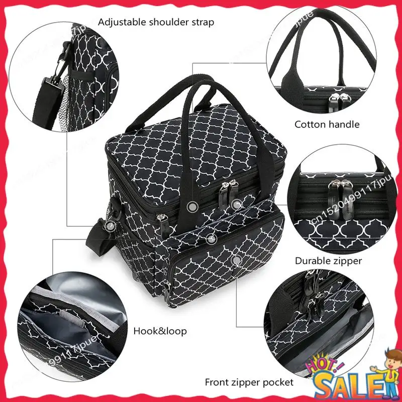 

BOFO Multifunctional Tote Cooler Lunch Bag For Kids Women Men Travel Picnic Reusable Lunch Box With Adjustable Shoulder Strap