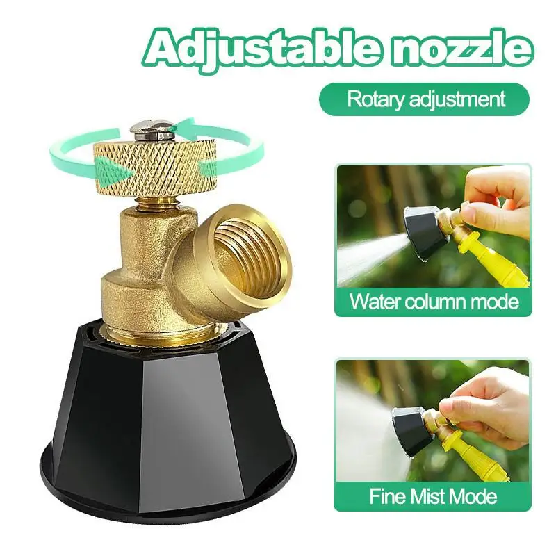Adjustable Brass Agricultural Spray Nozzle Long Lasting Fine Atomization for Home Garden Yard Lawn Watering