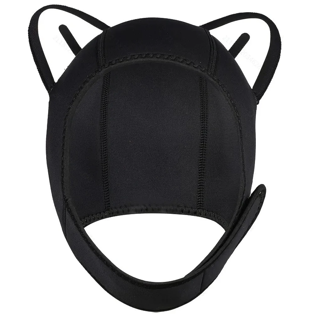 

Wetsuit Hood Cat Ears Neoprene Diving Hood Waterproof Swimming Caps Dive Hood Headgear With Chin Strap Elastic Thicken Hat Gear