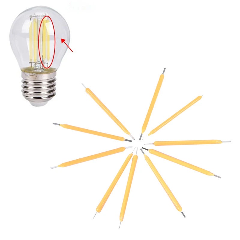 

10Pcs/lot DIY Filament Bulb Candle Light Source COB Super Bright LED Candle Light Lamp Manual Supply Warm White Lighting