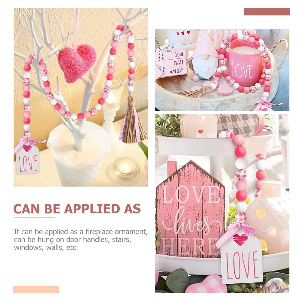 

Beads Valentines Day Decorations Wreaths Beaded Garland Decorative Hemp Rope Tassel