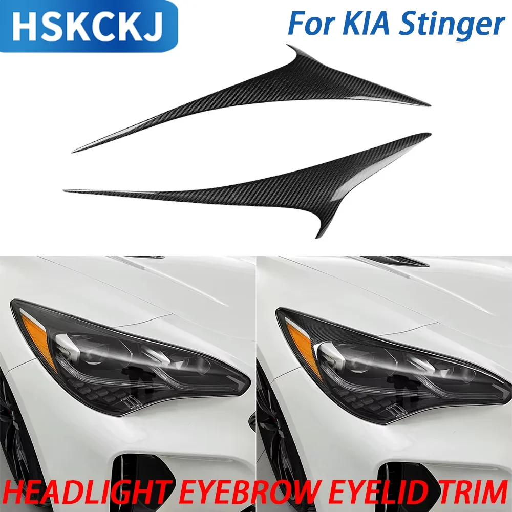 

Для Kia Stinger K8 2018-2023 автомобильные аксессуары из углеродного волокна, фара, отделка для бровей, век, MS Style, накладка, наклейка, модификация