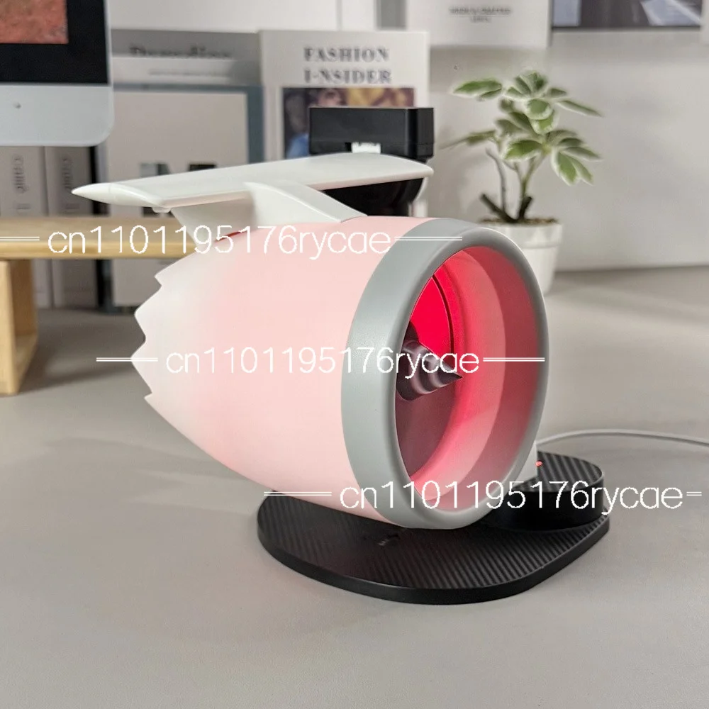 Desktop USB Airplane Engine Turbo Fan Small Electric Fan with Wireless Charging