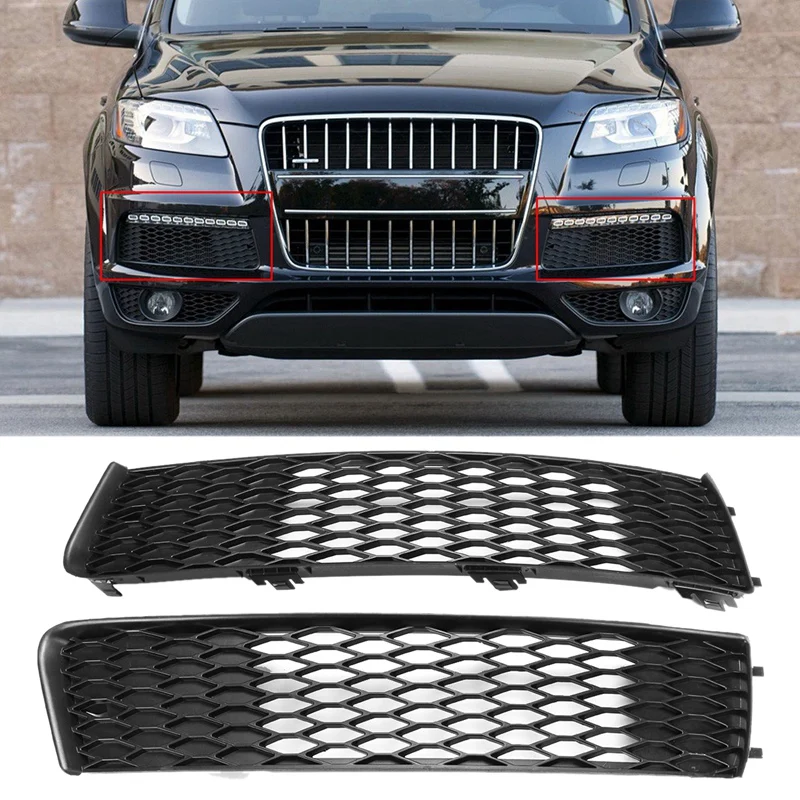 Car Front Bumper Fog Light Grille Cover For Audi Q7 4L 4L S LINE N/S 2010-2014 4L0807697B 4L0807698B