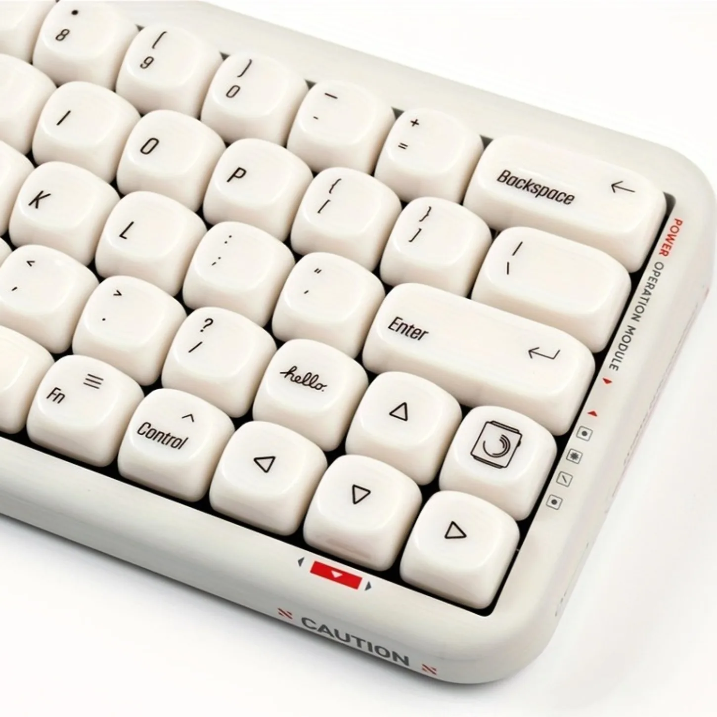White Jade Ceramic Touch Keycaps 130 Keys MOA Profile PC Material Apple Style for 60% 75% 100% Mechanical Gaming Keyboard