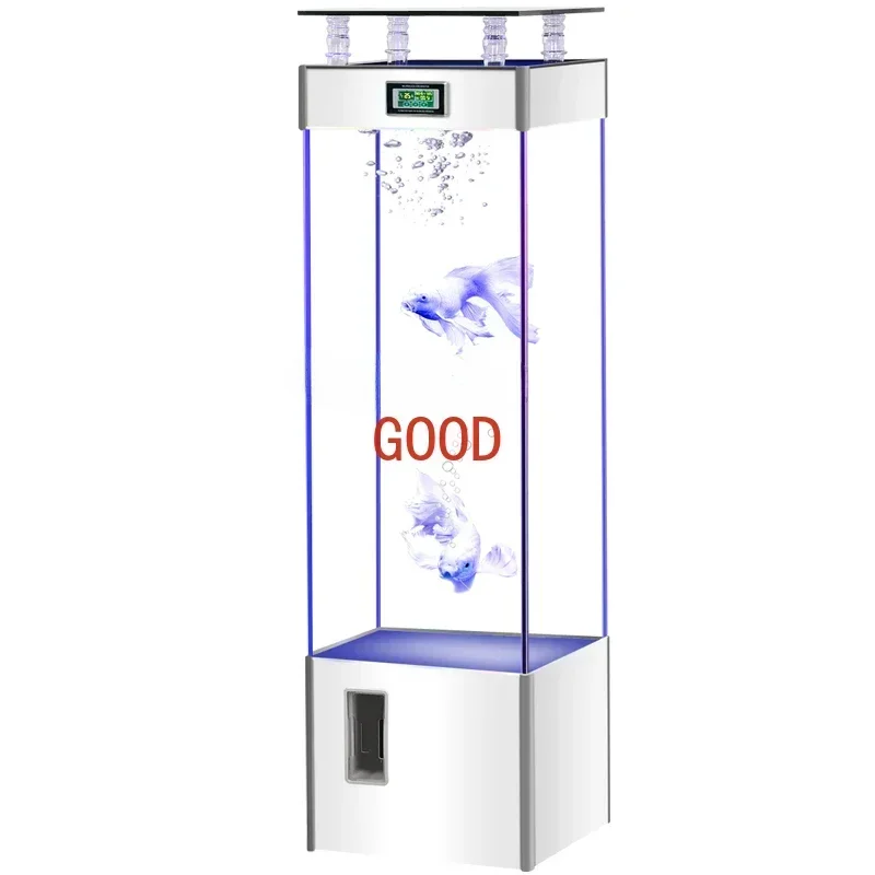 

Ecological Super White Glass Fish Globe Living Room Small Household Lazy Vertical Square Floor Aquarium