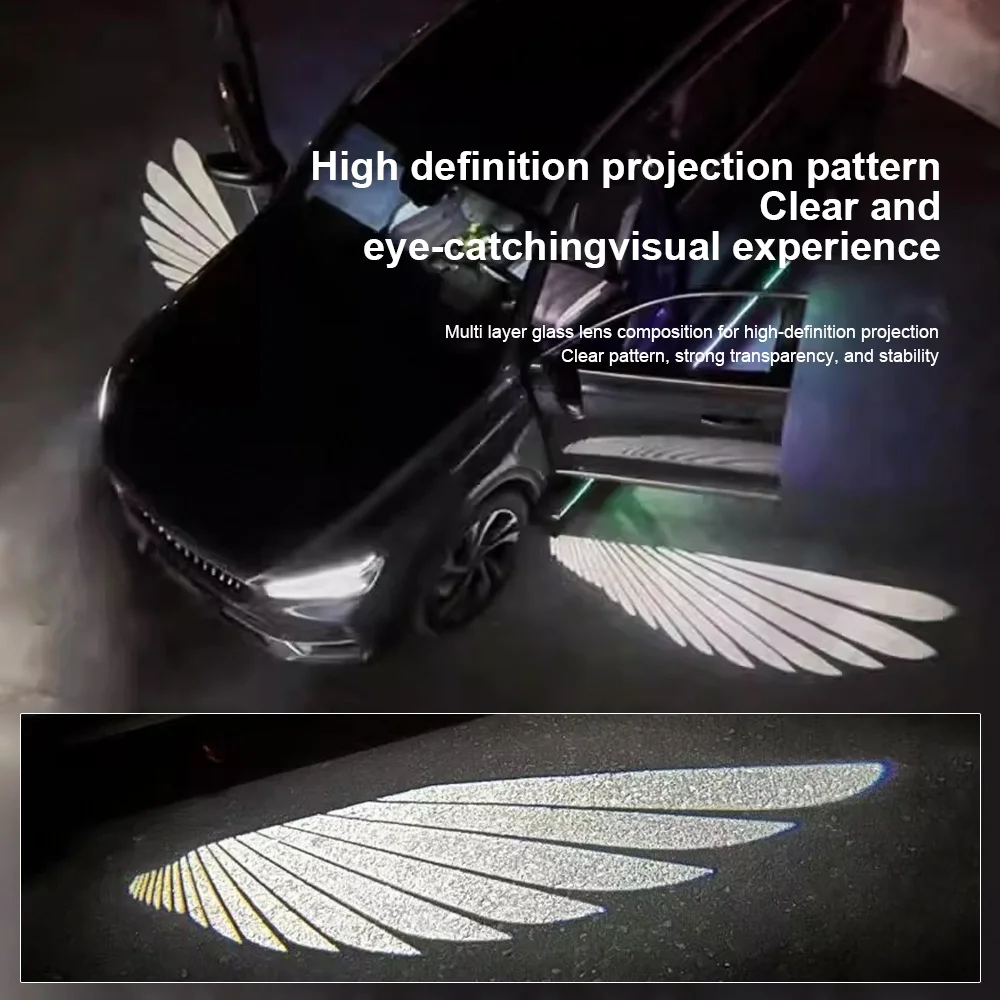 LED Angel Wing Carpet Projection Light Universal Welcome Light Exterior Decoration Angel Wings Projection Rearview Projection