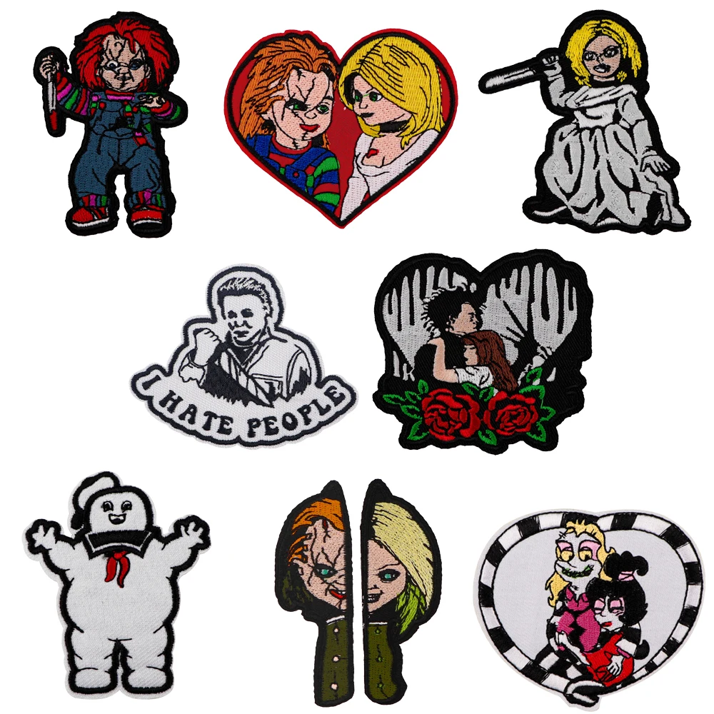 Halloween Horror Theme Embroidered Men Women Badge DIY Patch Applique Sewing Tool Clothes Iron On Patches Stickers Accessories