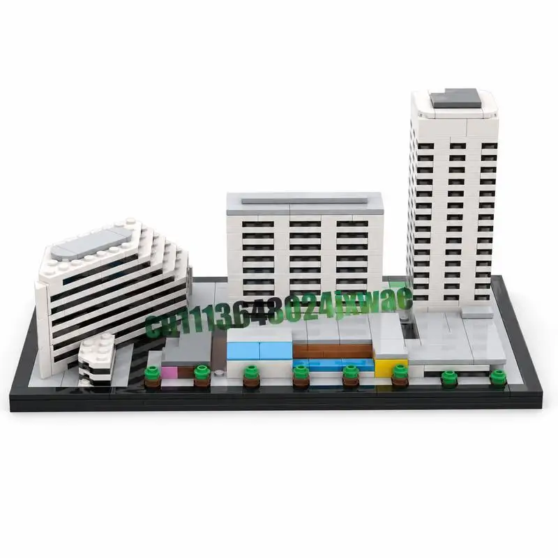 833Parts Santa Monica Highrises Modern City Skyscraper Building Blocks MOC Model Creative Architecture DIY Assembly Puzzle Toy