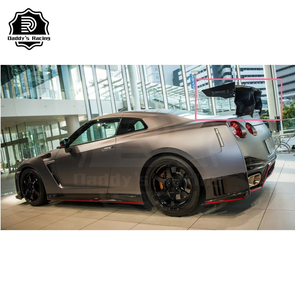 Carbon Fiber Trunk Spoiler Fit For 2008-2019 R35 GTR NSM N-A Style High Stands & Brake Light Rear GT Wing High Quality