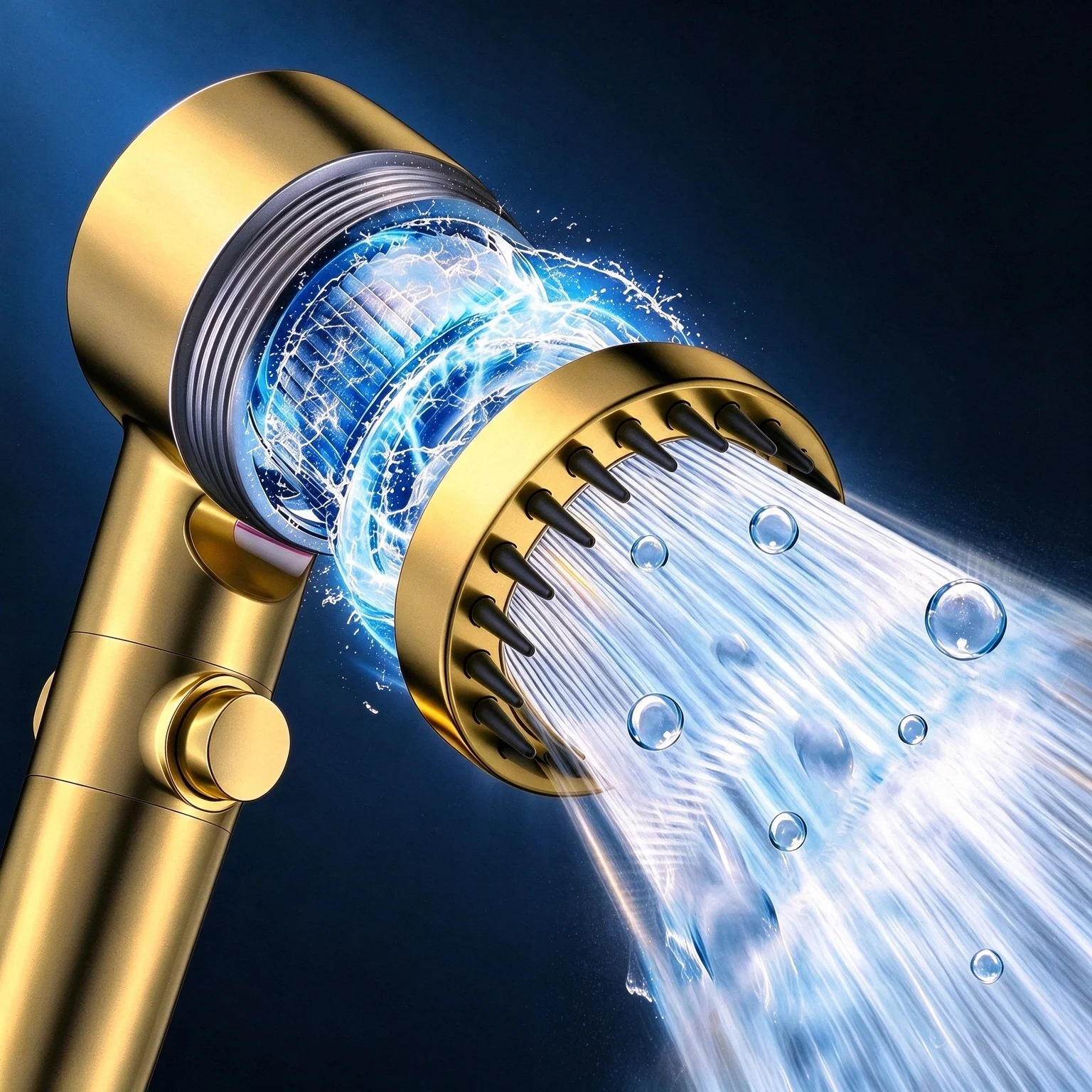 1pc Filtered Shower Head Gold High Pressure Water Saving Spray Handheld Clear Showerheads with With Filter Bathroom Accessories