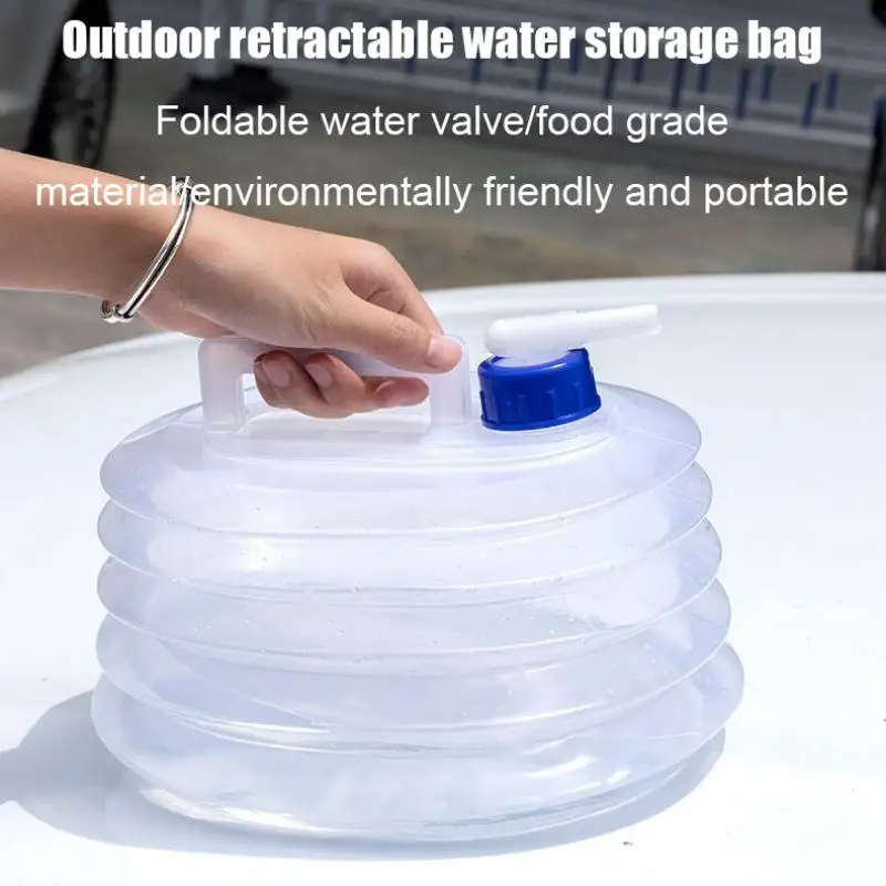 Cubo plegable para exteriores, bolsa de agua plegable, almacenamiento de agua de supervivencia, contenedor transportador de agua portátil, equipo de acampada