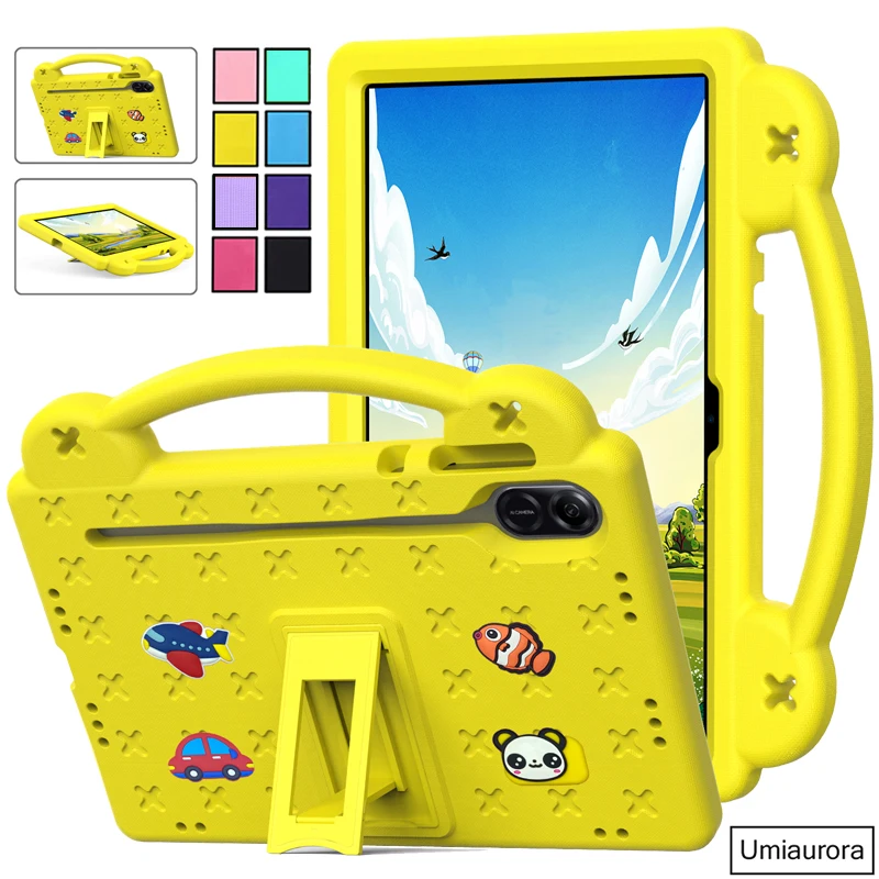

Чехол-подставка для планшетов Huawei MatePad SE 11, 10.4, 11.5S, 11.5 дюймов (2025 T5, T8, T10S) с мультяшным рисунком для детей, противоударный, из ЭВА, с ручкой