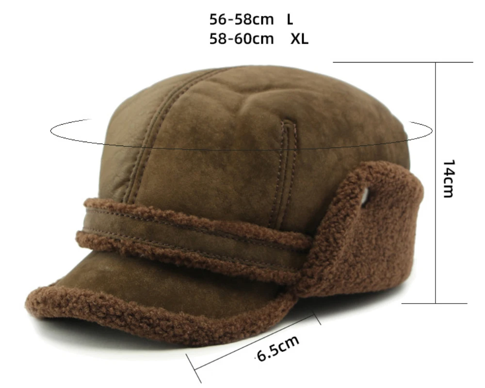 HT4544 Hohe Qualität Männer Frauen Winter Baseball Kappe Berber Fleece Wildleder Baseball Hüte Dicke Warme Snapback Kappe Papa Hut Earflap Caps – Detail 1