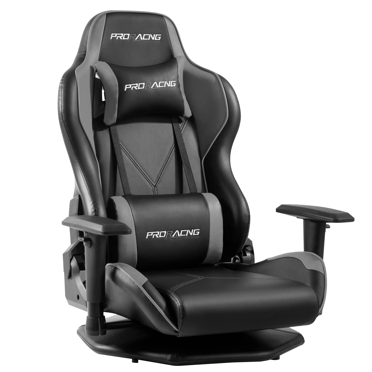 HCYZ Factory Gray PVC Leather Cheap Computer Racing Gaming Chair Without Foot Fixed Chassis Rotating Esports Chair