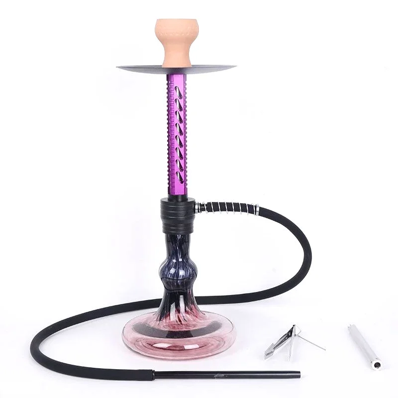 

Stainless steel,Orange Purple Sky blue Yellow,22.8in\58cm Small Premium,Single Hose 1,Bar Shisha Full Smoking Pipe Hookah Set