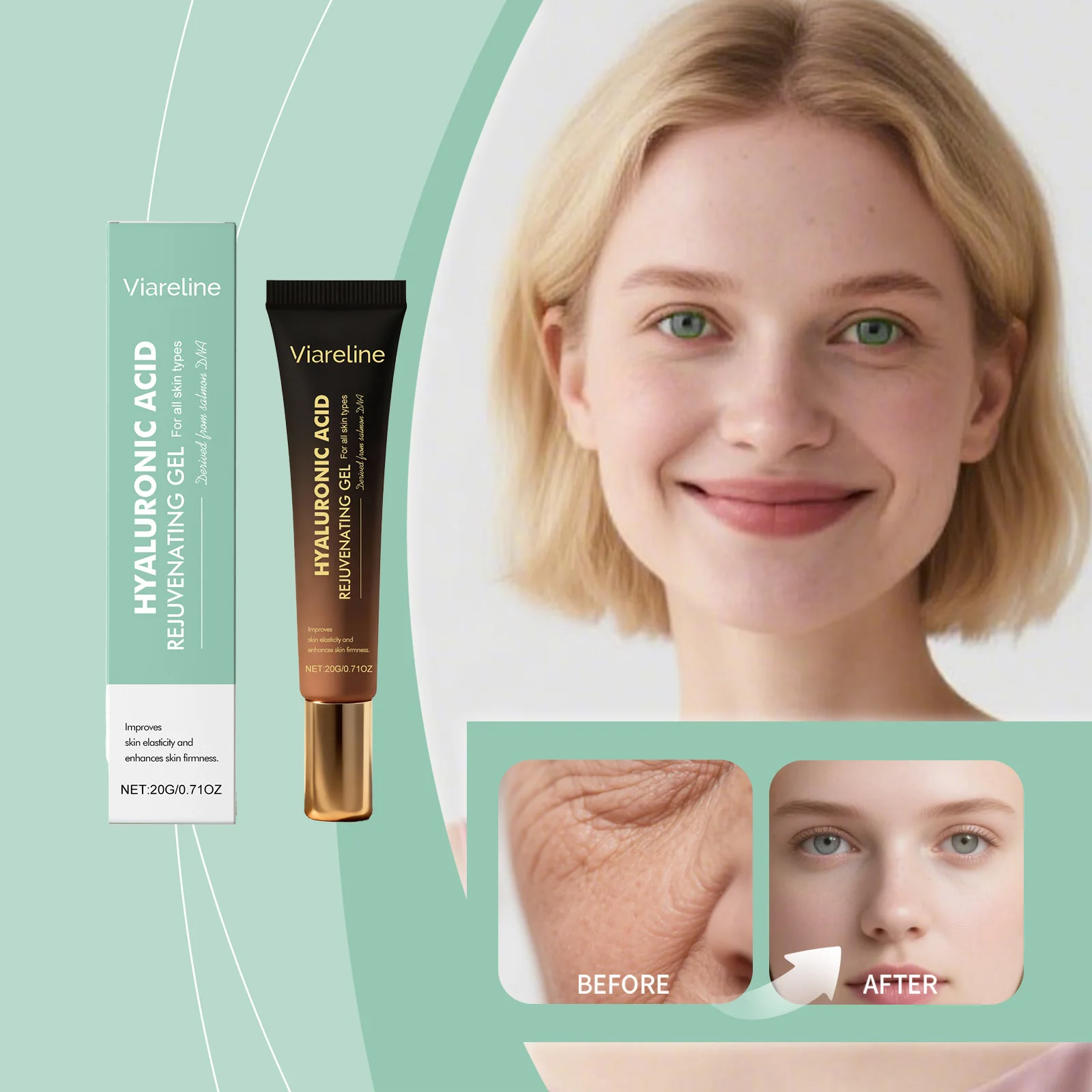 

Hyaluronic Acid Rejuvenating Gel Repair Damaged Skin Barrier Reduce Wrinkles Fade Fine Lines Moisturizing Hydrate Facial Care