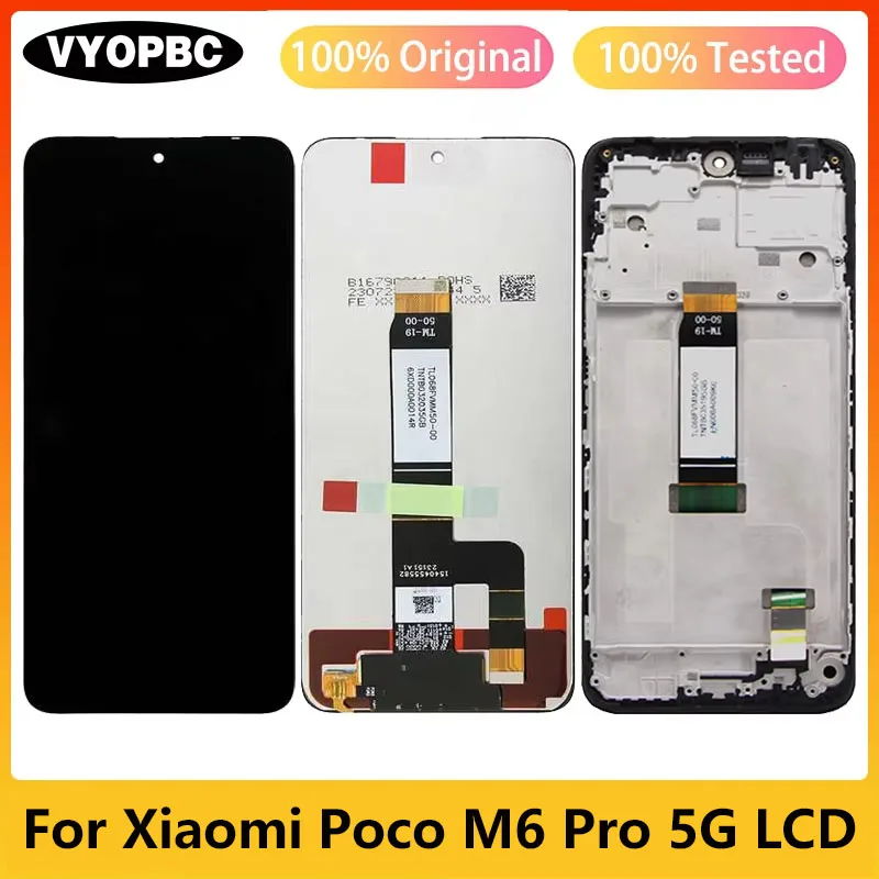 Pantalla LCD Display Full With Frame ForXIAOMI Poco M6 Pro 5G Panel Digitizer Assembly Repair Replacement Parts Touch Screen