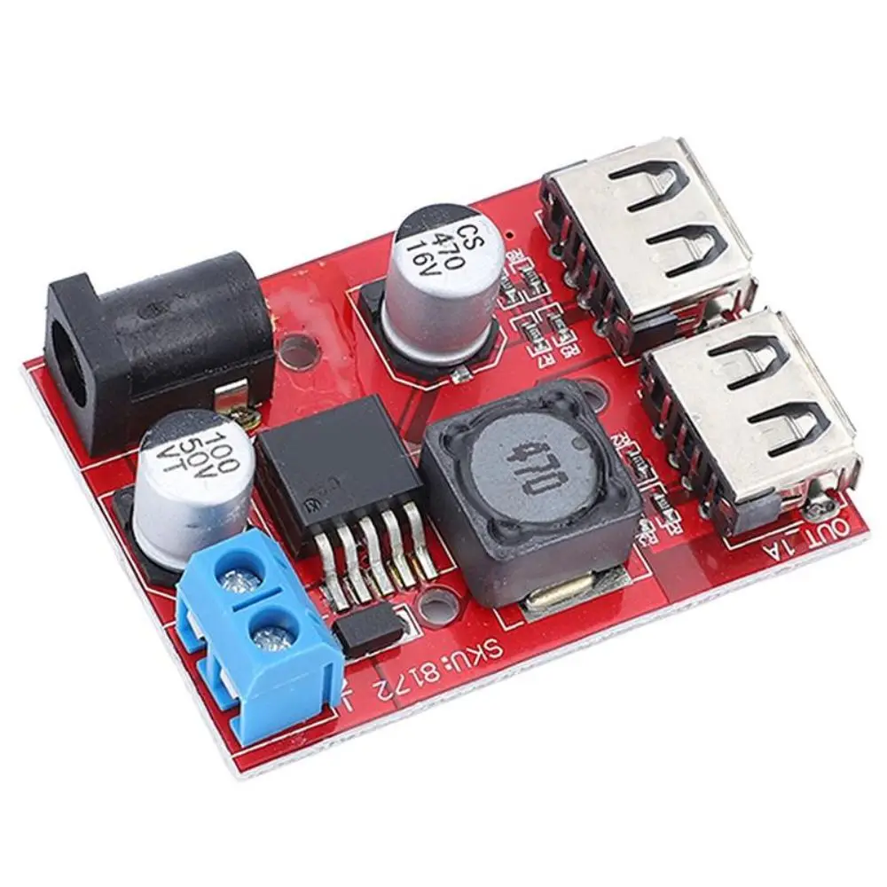 Durable Dual USB Solar Controller Charger 6V-40V Input Compact Design Car Charger 3A Step Down Converter for Mobile Devices