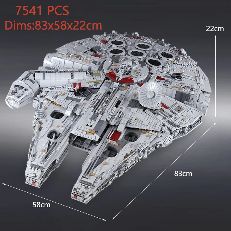 HOT UCS The Large Millennium Ship Falcon 7541PCS 1380PCS Briques de construction MOC 75192 Adultes Enfants Cadeaux de Noël Anniversaire