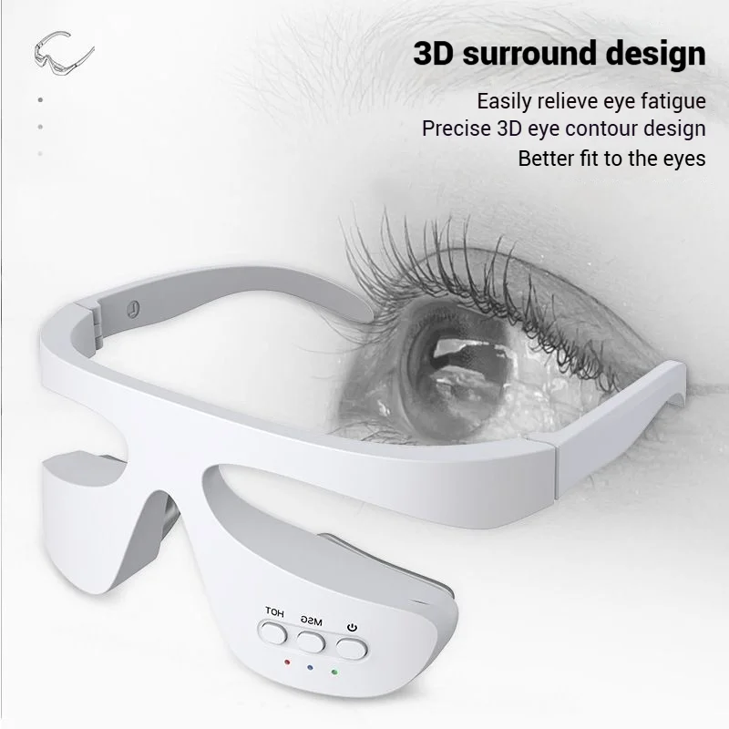 Dispositivo per la cura degli occhi a microcorrente EMS per lifting oculare 3D Impacco caldo Cerchi scuri Dispositivo per la rimozione delle rughe Sollevamento della pelle Alleviare la tensione degli occhi