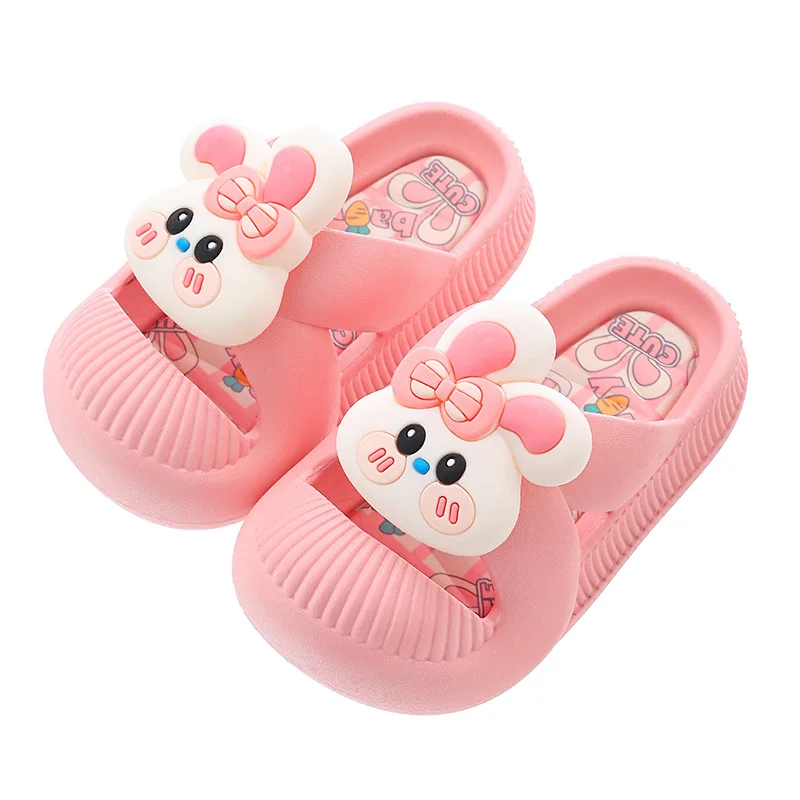 Cartoon Kaninchen Kinder Strand Hausschuhe für Jungen Mädchen nach Hause Schuhe Sommer dicke Sohle Flip Flops Eva weiche Outdoor-Hausschuhe