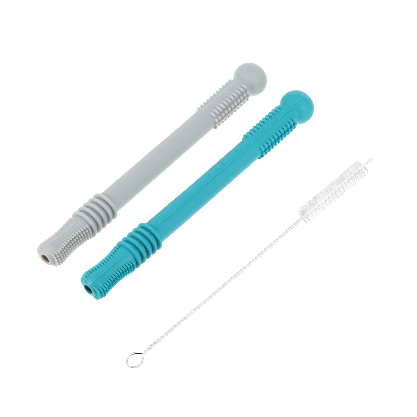 1 مجموعة سيليكون الطفل التسنين أنابيب عضاضة جوفاء للرضع اللثة تدليك المولي العصي لعابه الإغاثة مستلزمات الطفل