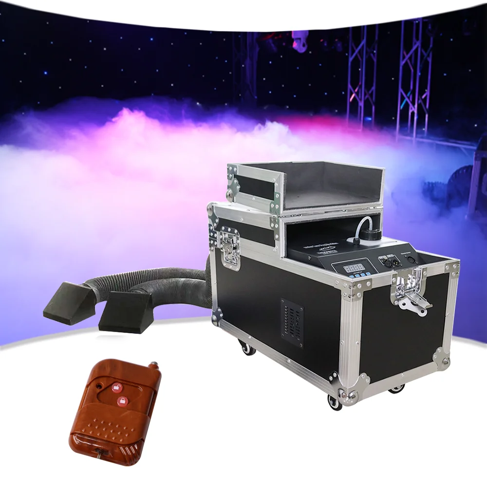 

Low Lying Fog Machine 2000W Water Based Jumbo DMX Remote With Movable Flight Case Smoke Machine for Stage Party Wedding Event