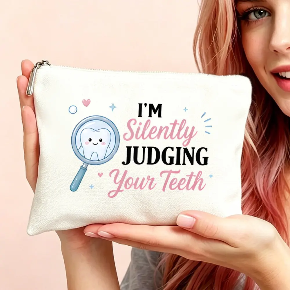 Makeup Bag Cosmetic and Toiletry Pouch Gift for Women Dental Mom Daughters Friends Teens Ideal Gifts for Hallowmas Christmas