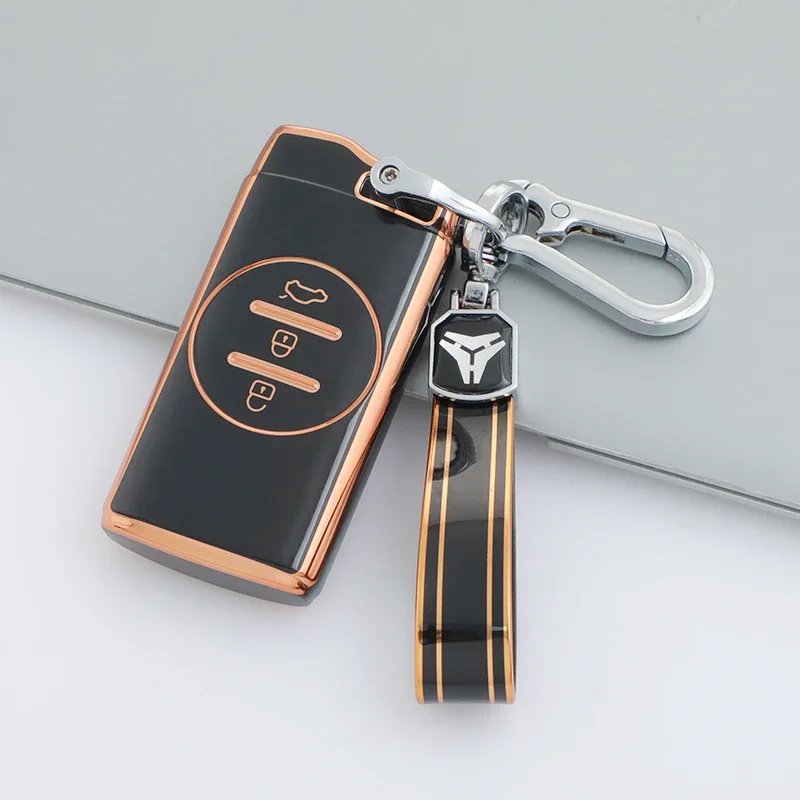 TPU Auto Shell Fob for Chery Tiggo 4 5X 7 Pro 8 Exeed Txl Tx Lx Car Remote Key Case Cover Car Key Chain Accessories