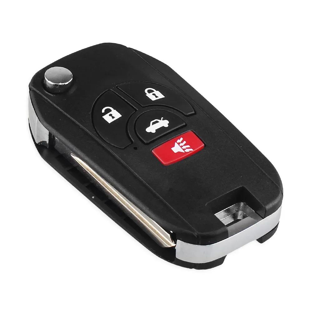 KEYYOU New 4 Buttons Uncut Blank Remote Flip Folding Key Shell Case Fob for Nissan Altima Maxima Sentra Versa