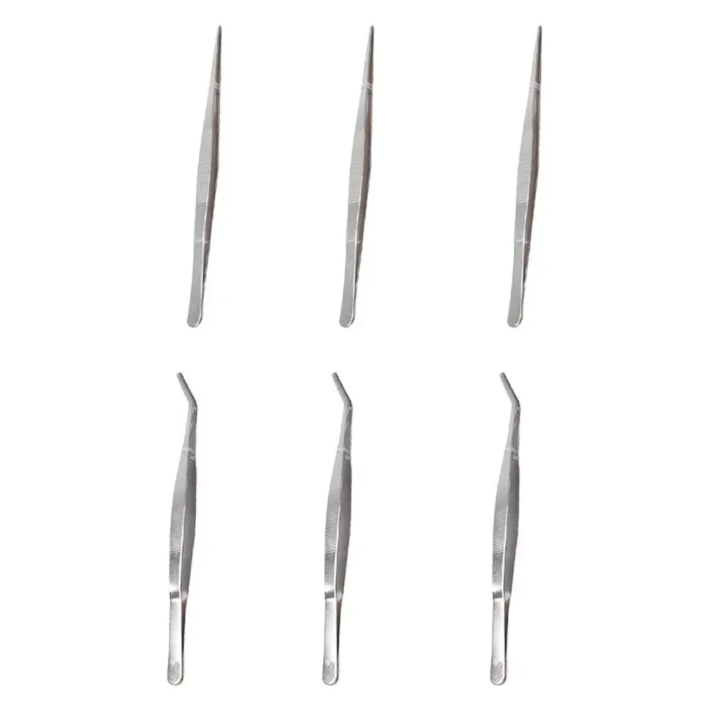 Pinzette in acciaio inossidabile da 6 pezzi Forniture da giardinaggio Durevole Pratico Leggero Manico ergonomico Ideale per piante grasse Bonsai