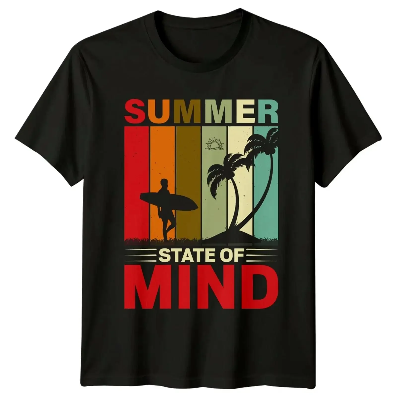 Summer State Of Mind T Shirt Surfen Strand Sommer Urlaub Geschenk für Sie und Ihn vintage Washed Top For Everyday Wear