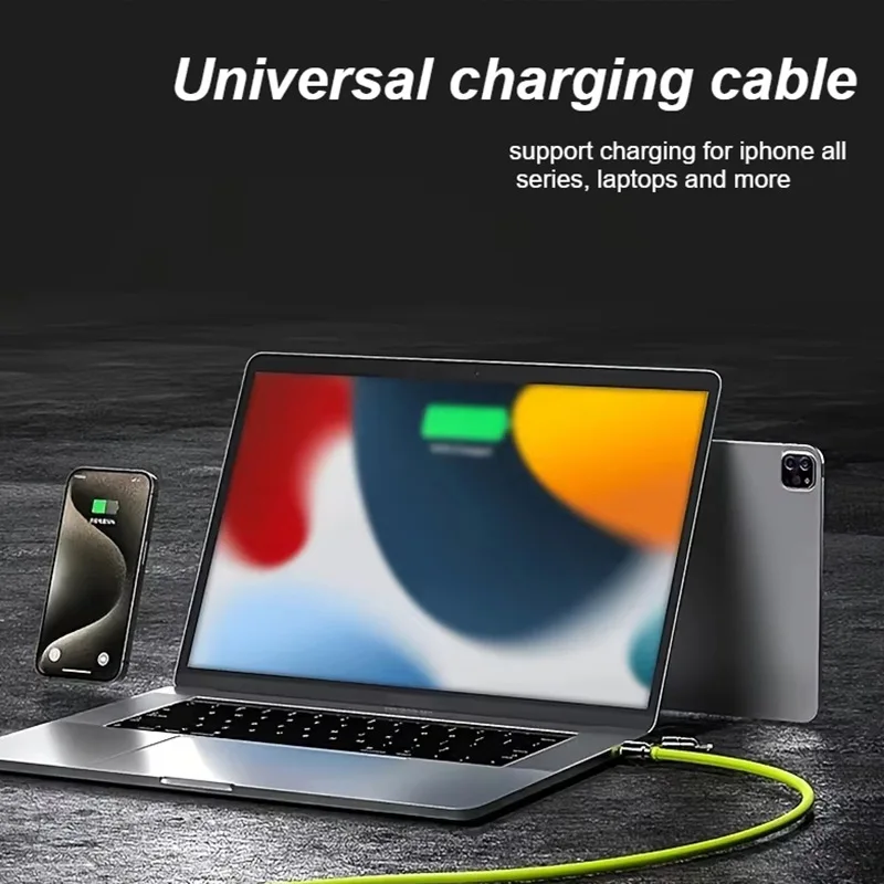 240 واط 4 في 1 كابل بيانات شحن سريع للغاية ثنائي النوع C + البرق + منافذ USB كابل شحن الهاتف آيفون سامسونج هواوي Xiaomi