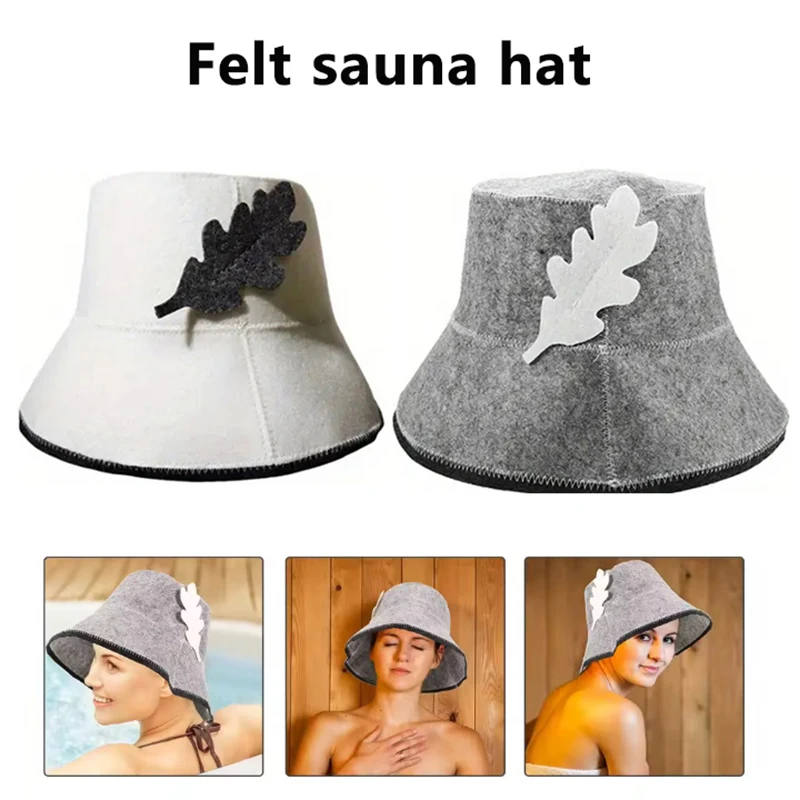 1Pc Felt Head Protection Bath Anti Heat Free Size Russian Style Shower Cap Sauna Hat Sauna Vaporarium Accessories