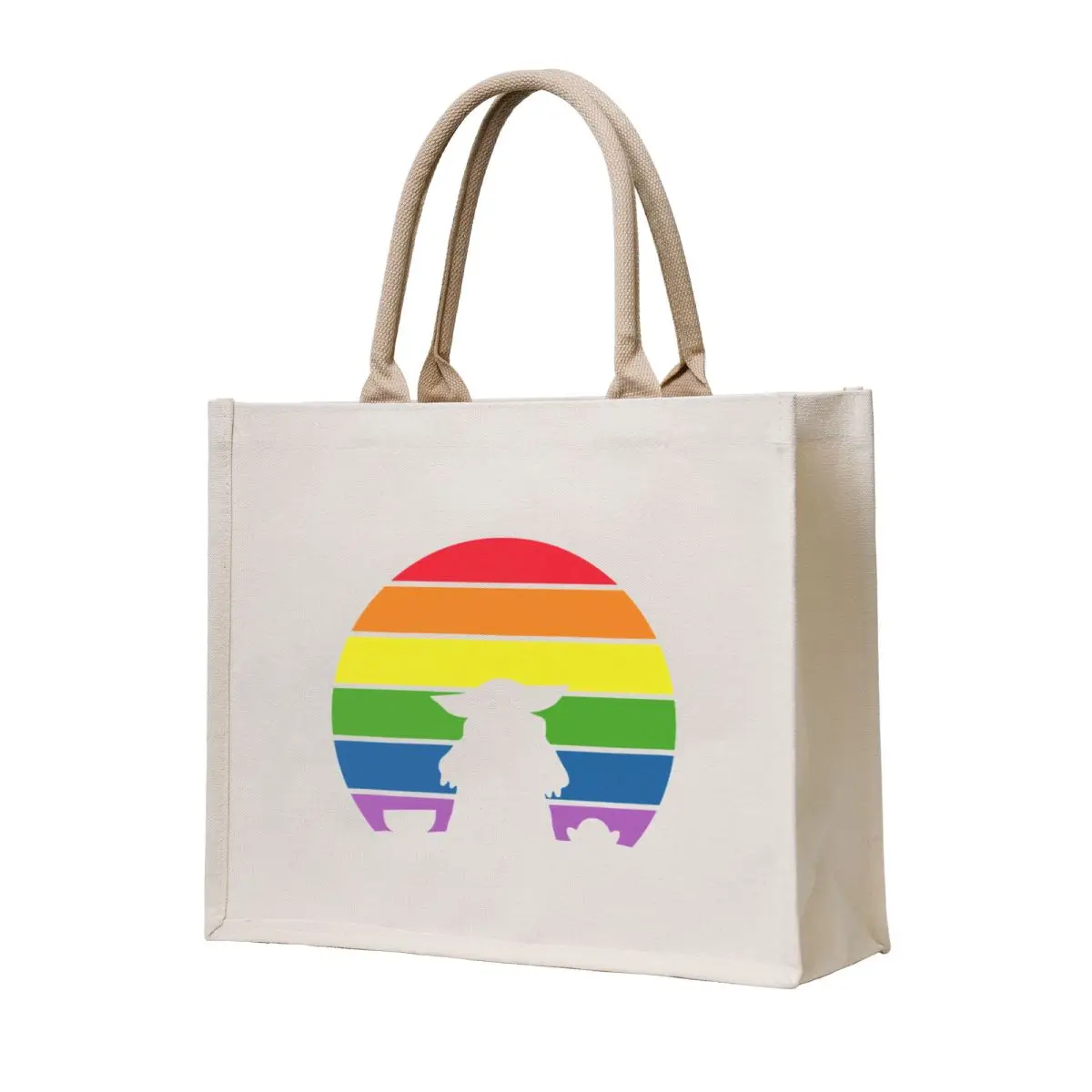 

Alien With Frog - Rainbow Pride Tote Bag shopper bags bag luxury women Big bag tote bags men