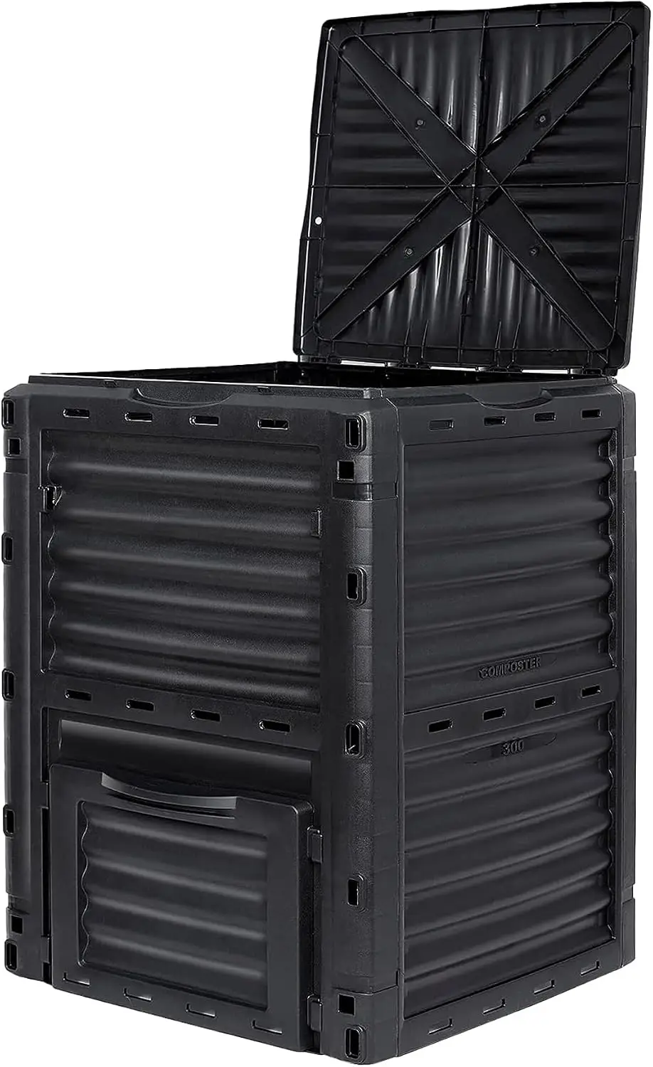 Simply Bio Garden Compost Bin from BPA-Free Material - 80 Gallon (300 L) Large Outdoor Compost Bin, Easy Assembly, Lightweight, Fast Soil Creation, Black