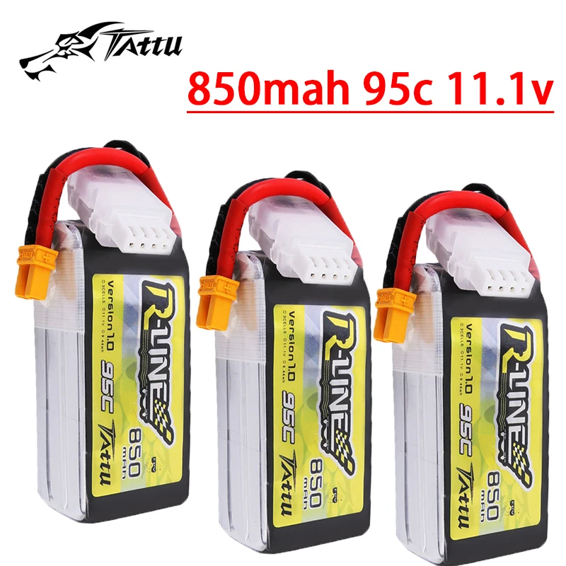 TATTU-R-LINE 1.0 850mAh 11.1V 95C Lipo Battery For RC Helicopter Quadcopter FPV Racing Drone Parts 11.1V Rechargeable Battery