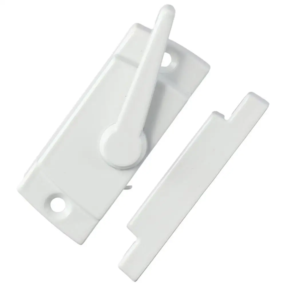Picture 4: Cam Action Window Sash Locks with Keeper White Sliding Window Sash Locks for Double Hung Window Security