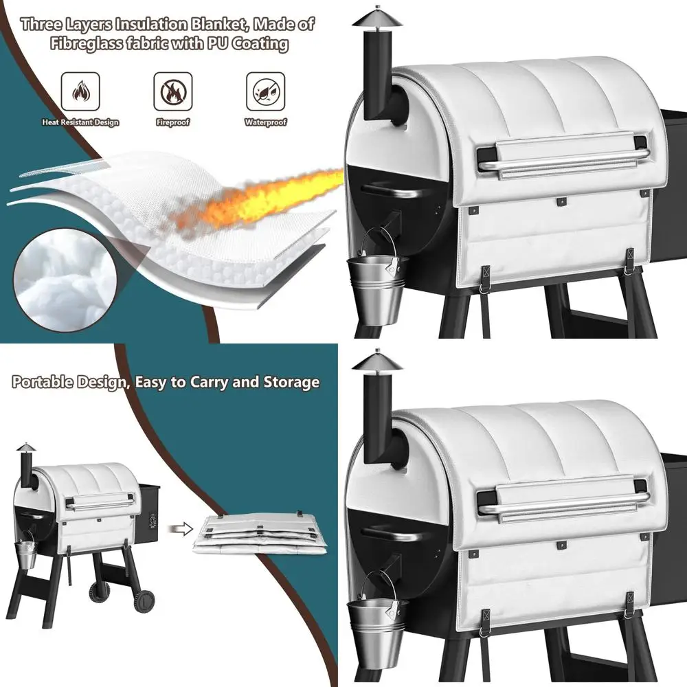

Thermal Insulated Blanket for Grills - Winter Cooking, Wood Pellet Heat, Smoker Accessories