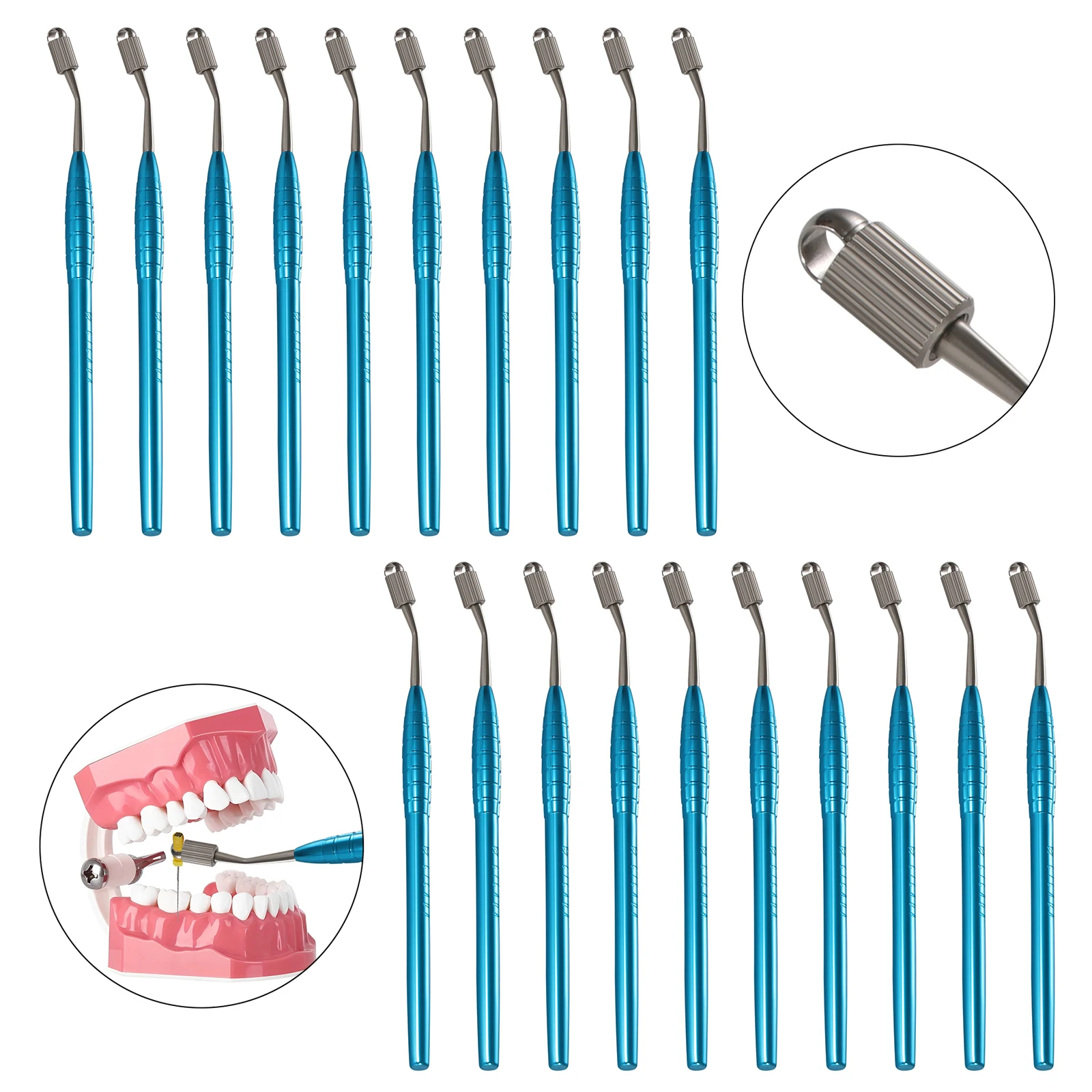 

1-20 шт., стоматологический эндодонтический держатель для эндодонтических файлов, K-файлы, ручка для ручного использования, инструмент для корневых каналов из нержавеющей стали, эргономичная ручка, автоклавируемый