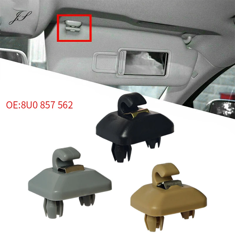 For Audi A1 A3 A4 A5 Q3 Q5 Car Auto Sun Visor Clip Hook Bracket Hanger Replacement Sun Visor Clip Holder Hook Car Accessories