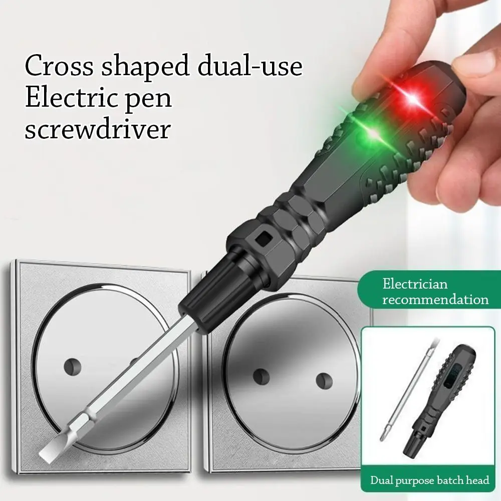 2 في 1 قلم اختبار كهربائي مع مؤشر ذكي التعريفي مفك متعدد الوظائف كلمة/قلم كاشف جهد متقاطع