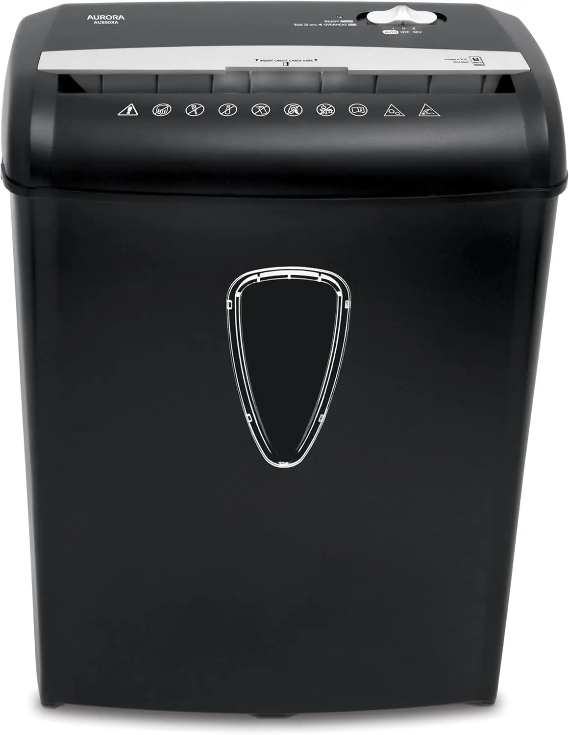 

8-Sheet Crosscut Paper Shredder with Wastebasket, Shreds Credit Cards and Staples, Overheat Protection